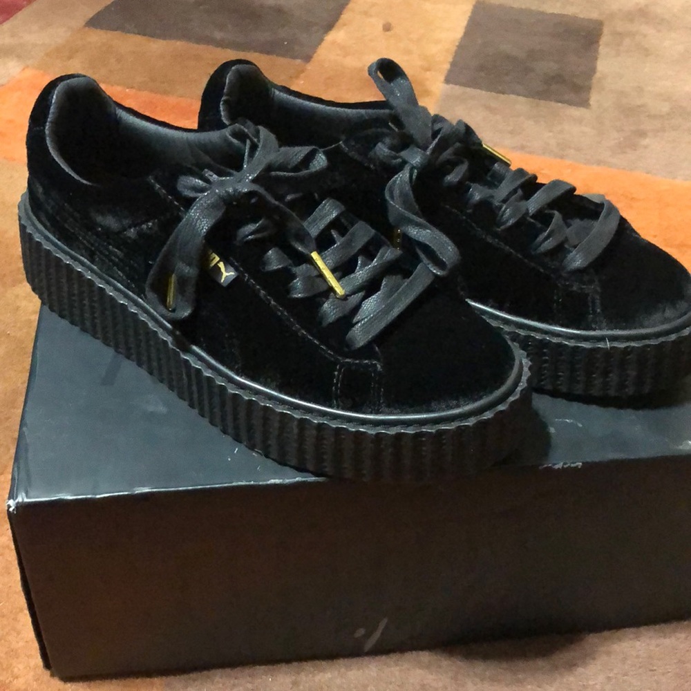 Puma x Fenty black velvet sneakers